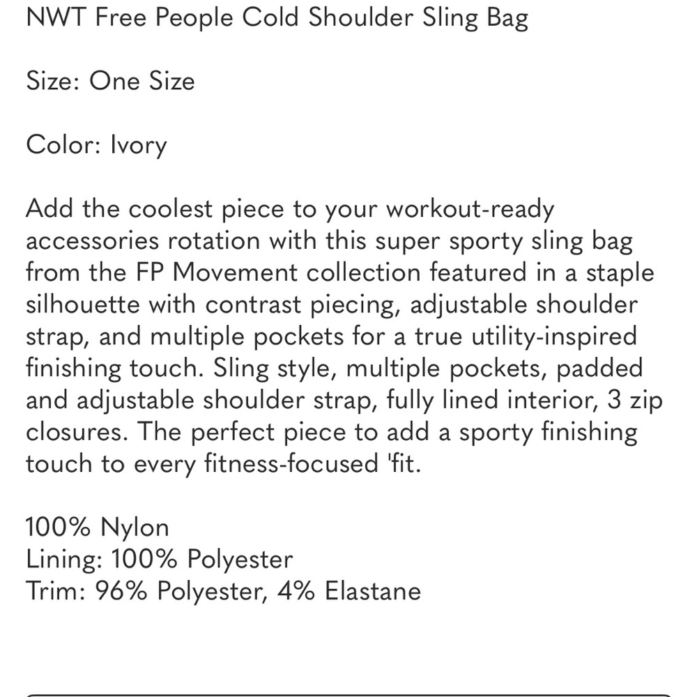Free People Stylish Olive and White Fleece Sling Bag - Picture 5 of 5
